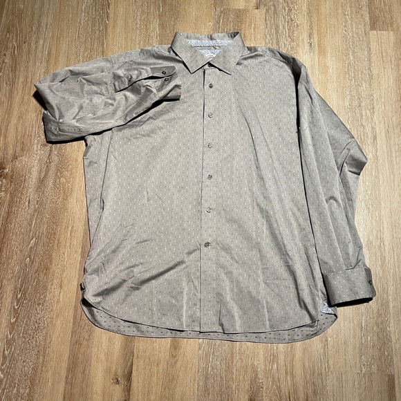 Joseph Abboud Non Iron Classic Fit Men's Grey Micro Dot Button Down Shirt XL EUC - Picture 2 of 7